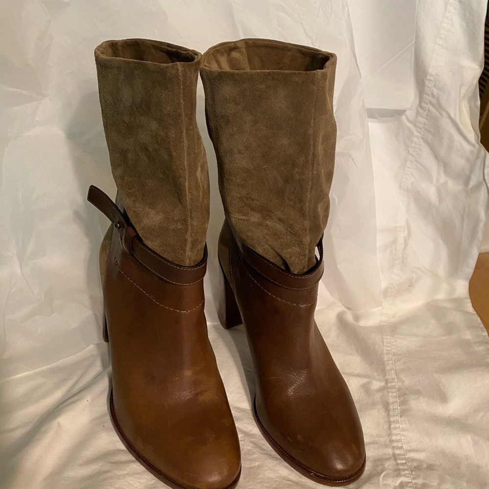 Vero Cuoio Brown and Tan Heeled Boots